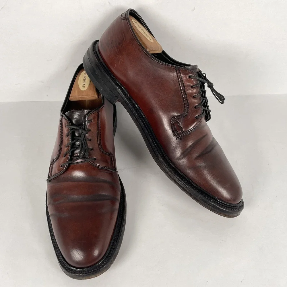 Hanover Derby Mens Size 9 B Brown Shell Cordovan Lace Up Plain Toe Dress Shoes